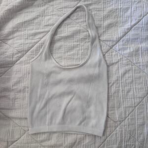 American eagle ribbed white halter